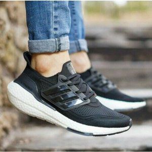 Adidas UltraBoost 21 Womens Sneaker Running Shoe Black Cloud White FY0402 US 11